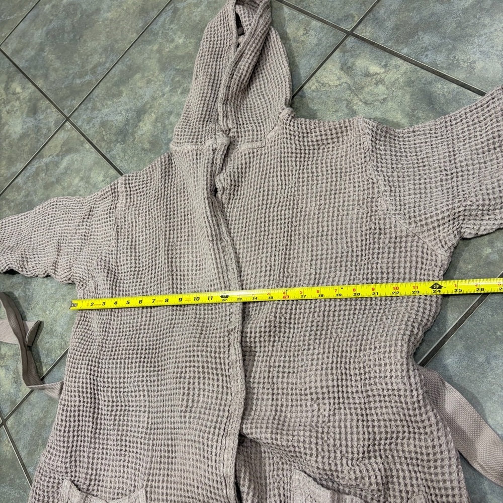 Casamera Women’s Robe 100% Egyptian Cotton Sz L Beige Comfy Lounging Minimalist - Picture 11 of 13